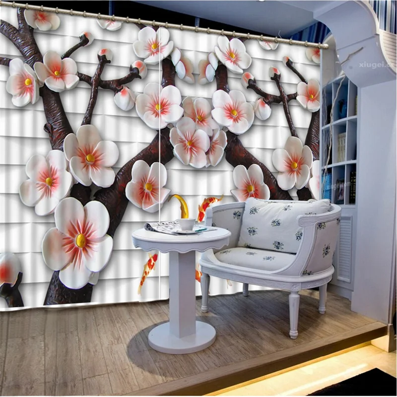 High Quality 3D Flower Window Curtain Drapes Living Room Bedrom Plum Bossom Photo Printing Drapes
High Quality 3D Flower Window Curtain Drapes Living Room Bedrom Plum Bossom Photo Printing Drapes