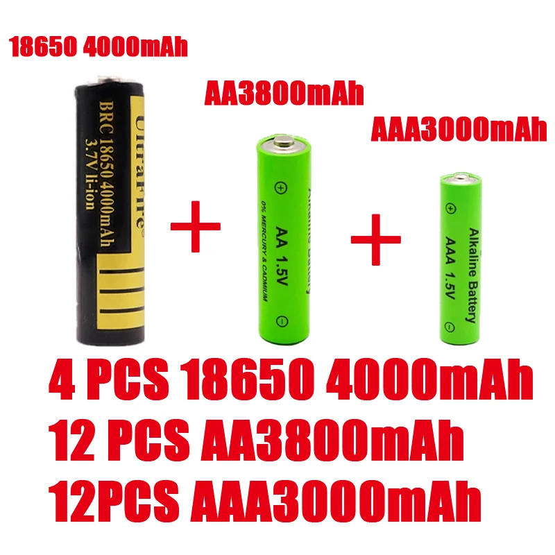 High quality AAA1.5v 3000mAh + AA1.5v 3800mah rechargeable alkaline battery + 18650 lithium battery toy watch MP3 player
High quality AAA1.5v 3000mAh + AA1.5v 3800mah rechargeable alkaline battery + 18650 lithium battery toy watch MP3 player