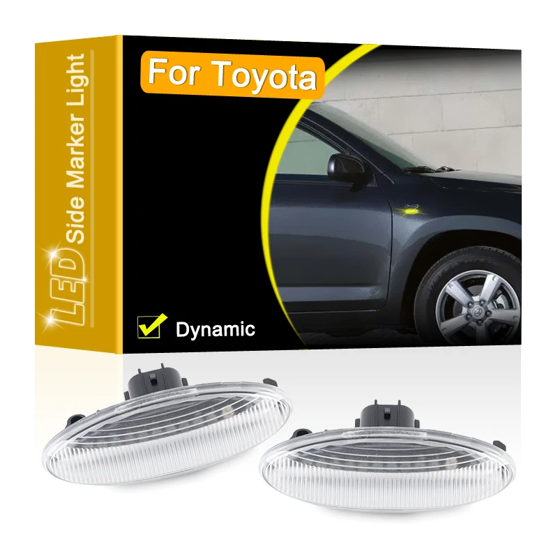 12V Clear Lens Dynamic LED Side Marker Lamp Assembly For Toyota Yaris/MK2 RAV4/MK3 Auris/MK1 Corolla Blinker Turn Signal Light
12V Clear Lens Dynamic LED Side Marker Lamp Assembly For Toyota Yaris/MK2 RAV4/MK3 Auris/MK1 Corolla Blinker Turn Signal Light
