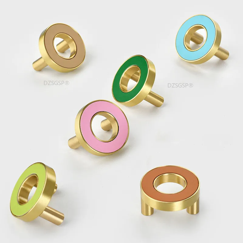 Cabinet Furniture Wardrobe Door Golden Children's Room Leather Handle Nordic Light Luxury Brass Round Double Hole Small Handle
Cabinet Furniture Wardrobe Door Golden Children's Room Leather Handle Nordic Light Luxury Brass Round Double Hole Small Handle