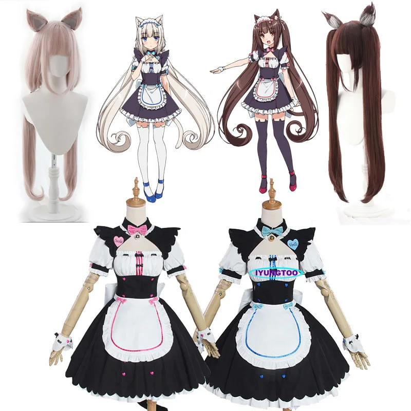 Косплей парики из аниме Nekopara, костюм шоколада и ванили, женское платье, Униформа горничной Nekopara, Женская юбка
Косплей парики из аниме Nekopara, костюм шоколада и ванили, женское платье, Униформа горничной Nekopara, Женская юбка