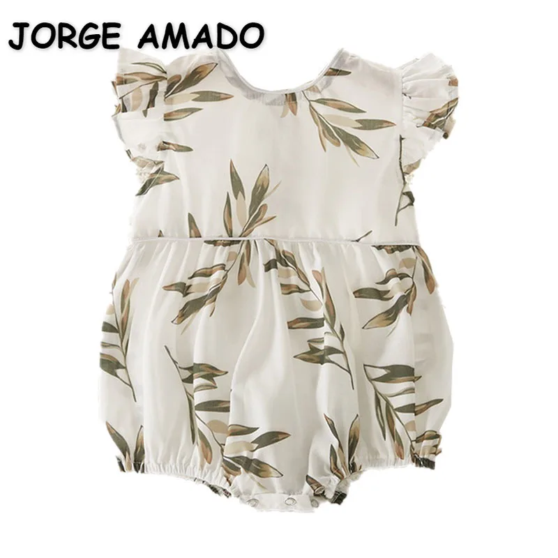 2022 New Summer Baby Wear Girl Bodysuit White Print Short Flare Sleeves Round Collar Bamboo Leaves Jumpsuit Child Clothes E2201
2022 New Summer Baby Wear Girl Bodysuit White Print Short Flare Sleeves Round Collar Bamboo Leaves Jumpsuit Child Clothes E2201