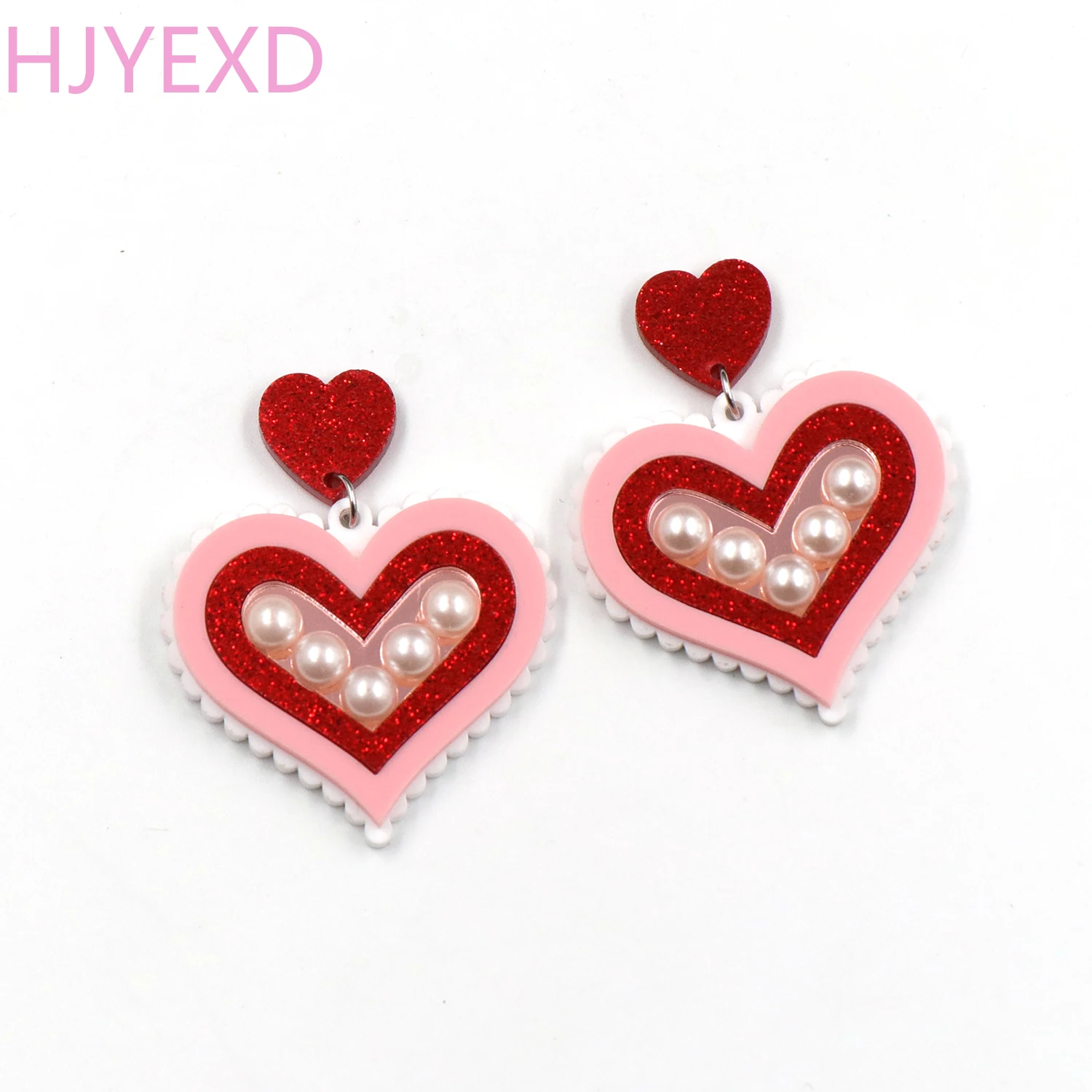 (1pair) 1.6IN(40MM) Valentine Handmade Gift For Women Pearl Acrylic Heart Earrings Jewelry
(1pair) 1.6IN(40MM) Valentine Handmade Gift For Women Pearl Acrylic Heart Earrings Jewelry