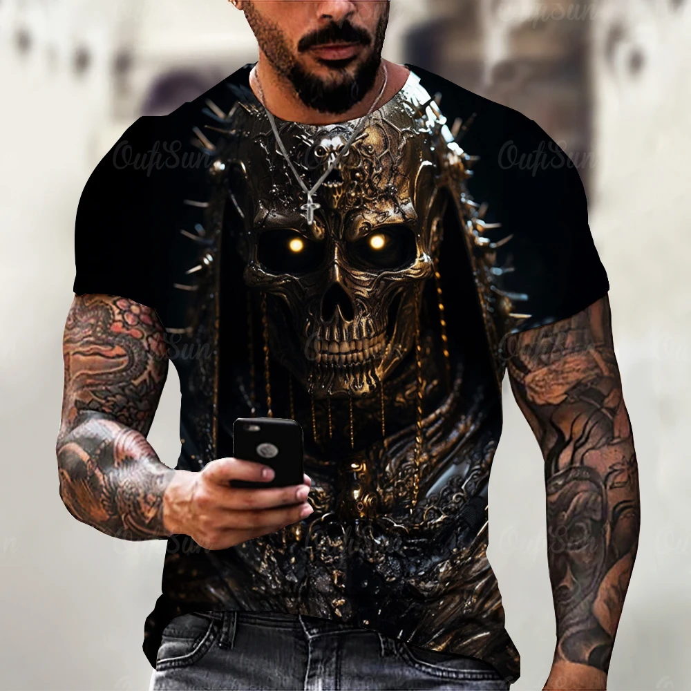Vintage Horror 3d Skull Print Men's T Shirt Summer Classic Casual Short Sleeve Clothes Hip Hop Tops Tees Streetwear Goth T-shirt
Vintage Horror 3d Skull Print Men's T Shirt Summer Classic Casual Short Sleeve Clothes Hip Hop Tops Tees Streetwear Goth T-shirt