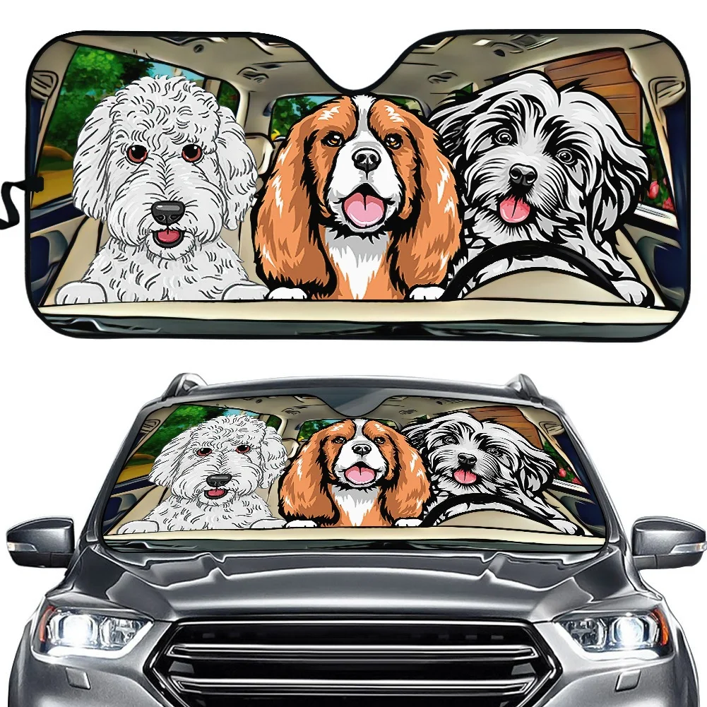 Car Accessories Cute Dog Driving Print King Charles Spaniel/Schnauzer Auto Sunshade for SUV Van Trucks Large Size Parasol Coche
Car Accessories Cute Dog Driving Print King Charles Spaniel/Schnauzer Auto Sunshade for SUV Van Trucks Large Size Parasol Coche