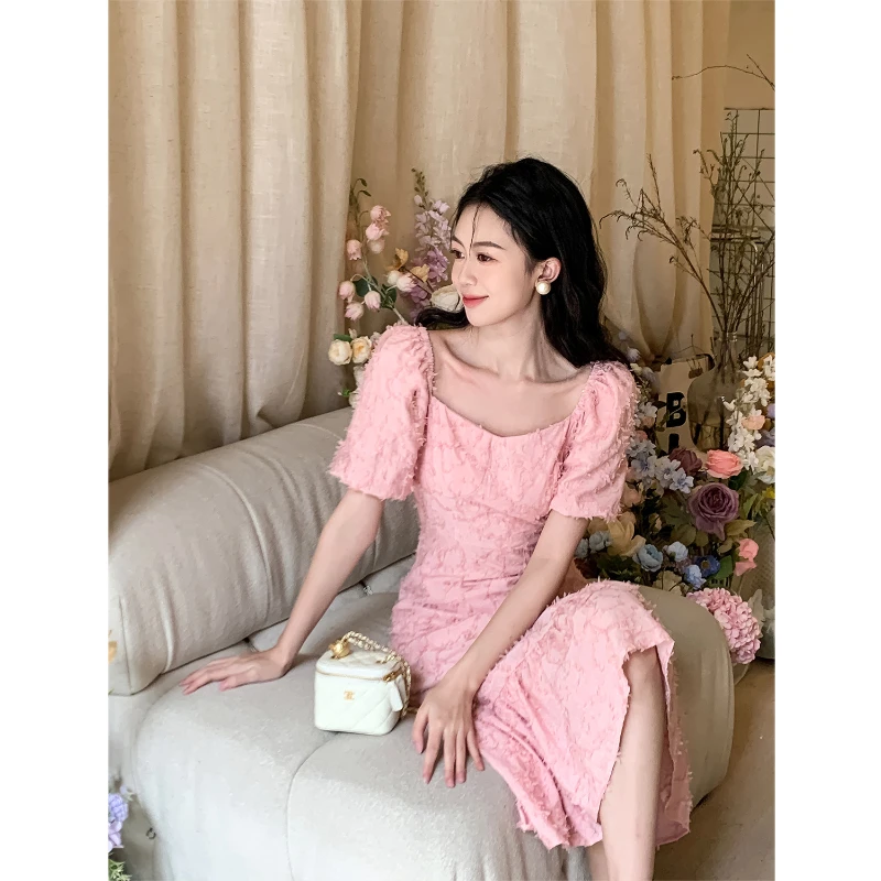 Party 2022 Summer new solid color French retro long skirt bubble sleeve fishtail slimming dress women 
Party 2022 Summer new solid color French retro long skirt bubble sleeve fishtail slimming dress women