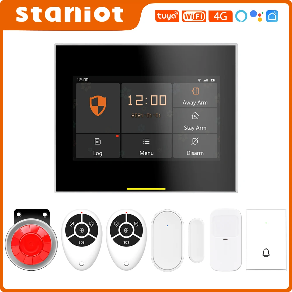 Комплект беспроводной охранной сигнализации Staniot F900 Tuya, Wi-Fi, 4G, с емкостным сенсорным экраном 4,3 дюйма
Комплект беспроводной охранной сигнализации Staniot F900 Tuya, Wi-Fi, 4G, с емкостным сенсорным экраном 4,3 дюйма