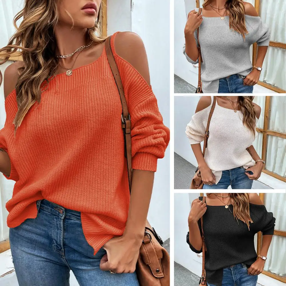 Cold Shoulder Women Knitwear Square Collar Long Sleeve Side Split Solid Color Autumn Winter Sling Sweater Jumper Female Clothing
Cold Shoulder Women Knitwear Square Collar Long Sleeve Side Split Solid Color Autumn Winter Sling Sweater Jumper Female Clothing