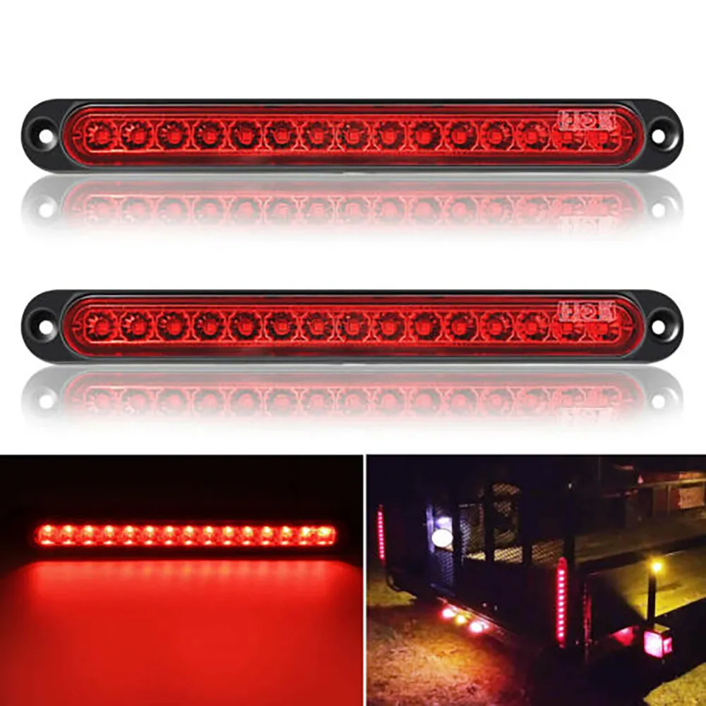 2pcs 15 LED Red Rear Turn Brake Light Bar Sealed Trailer Truck Lorry Stop Tail Light Bar 10inch LED Strip Signal Lamp
2pcs 15 LED Red Rear Turn Brake Light Bar Sealed Trailer Truck Lorry Stop Tail Light Bar 10inch LED Strip Signal Lamp