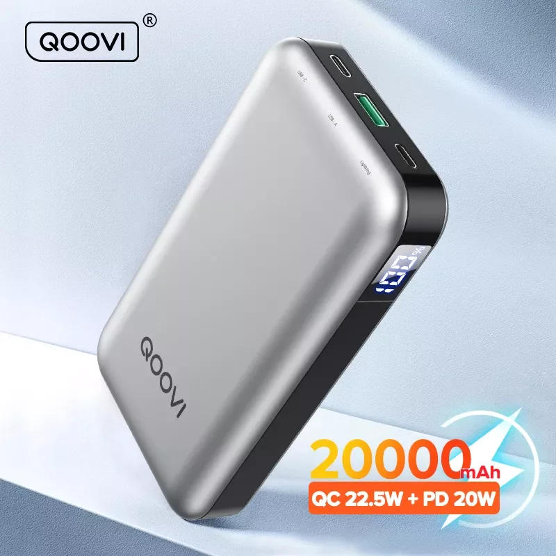 2023NEW QOOVI Power Bank 20000mAh Portable PD 20W Fast Charging Poverbank Mobile Phone External Battery Powerbank For iPhone 13
2023NEW QOOVI Power Bank 20000mAh Portable PD 20W Fast Charging Poverbank Mobile Phone External Battery Powerbank For iPhone 13