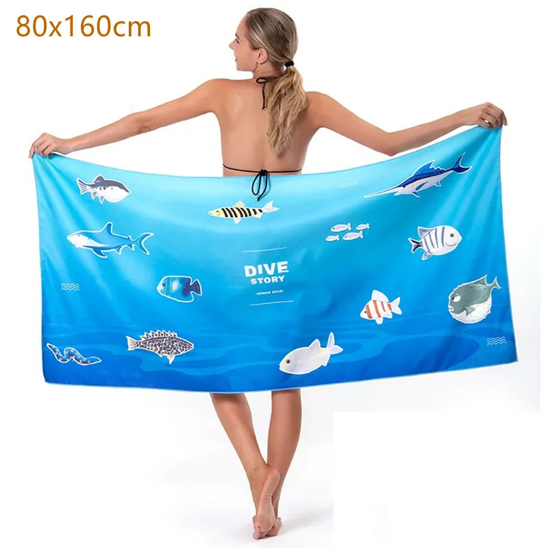 

80x160cm Outdoor Sports Microfiber Towel Quick Dry Pocket Ultralight Absorbent Towel for Swimming Gym Fitness Yoga Beach Towels