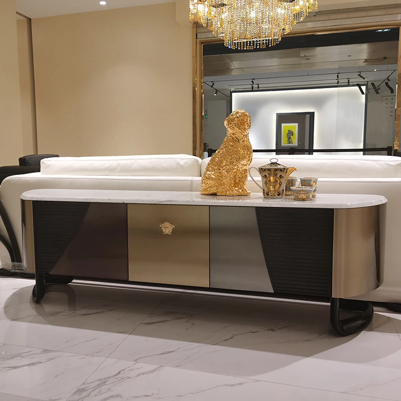 Italienische licht luxus marmor tv-schrank wohnzimmer kleine wohnung Versace möbel designer high-end-boden locker
Italienische licht luxus marmor tv-schrank wohnzimmer kleine wohnung Versace möbel designer high-end-boden locker