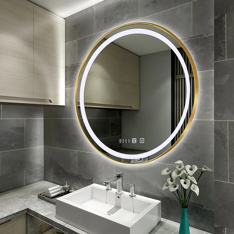 Washroom Smart Mirror Warm White Makeup Led Heater Bathroom Mirror Round Illuminated Espelho Para Banheiro Bathroom Accessories
Washroom Smart Mirror Warm White Makeup Led Heater Bathroom Mirror Round Illuminated Espelho Para Banheiro Bathroom Accessories