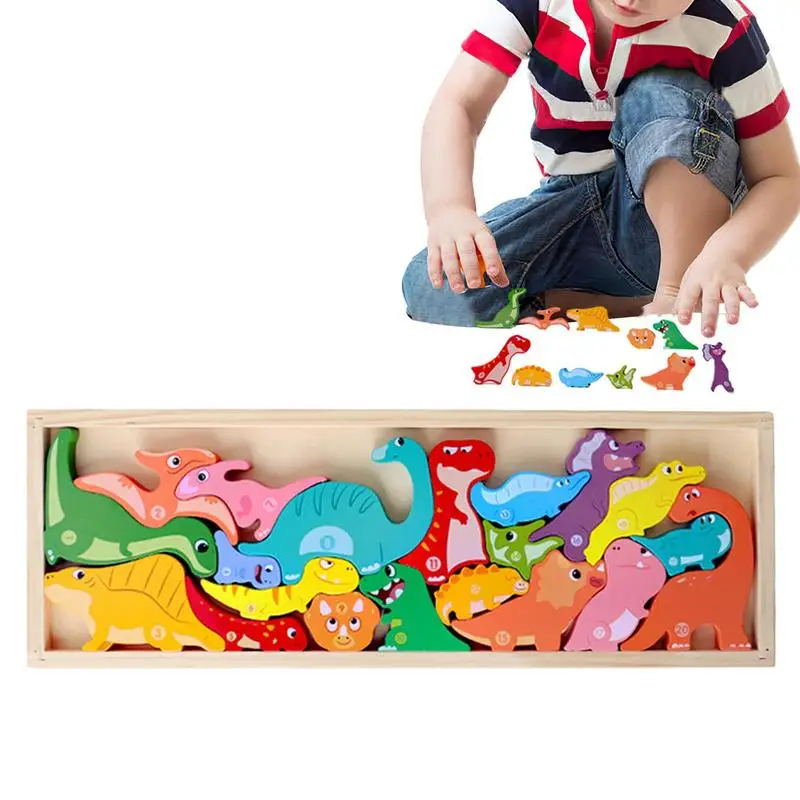 

Wooden Animals 3D Cognitive Animal Transportation Jigsaw Puzzle Toy For Children's Intellectual Development Building Block Toy