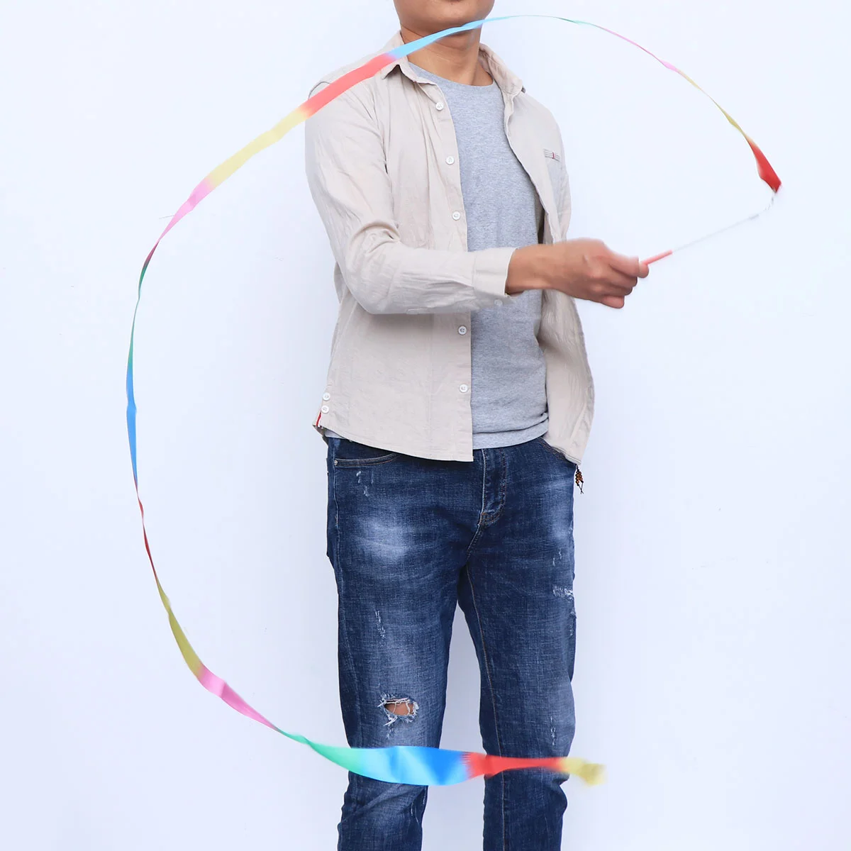 2 Pcs 2M Rhythmic Gymnastics Ribbon with Stick Children Dancing Streamers Riband Twirling Rod
2 Pcs 2M Rhythmic Gymnastics Ribbon with Stick Children Dancing Streamers Riband Twirling Rod