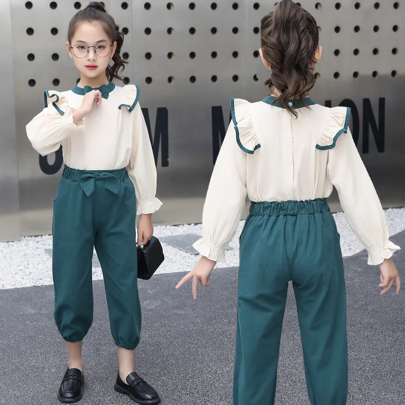 Girls Sets Spring Autumn Kids Clothes Fashion Fashion Bow Shirt Pants 2PCS Girls Outfits Baby Children Clothing Suit
Girls Sets Spring Autumn Kids Clothes Fashion Fashion Bow Shirt Pants 2PCS Girls Outfits Baby Children Clothing Suit