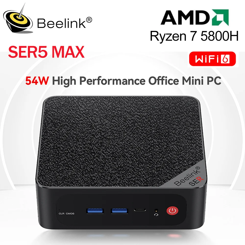 

Beelink SER5 Max Мини ПК Win 11 Pro AMD Ryzen 5 5800H DDR4 16 ГБ 32 ГБ SSD 500 Гб 1 тб поддержка WiFi6 BT5.2 4K Dual HD 1000M настольный компьютер