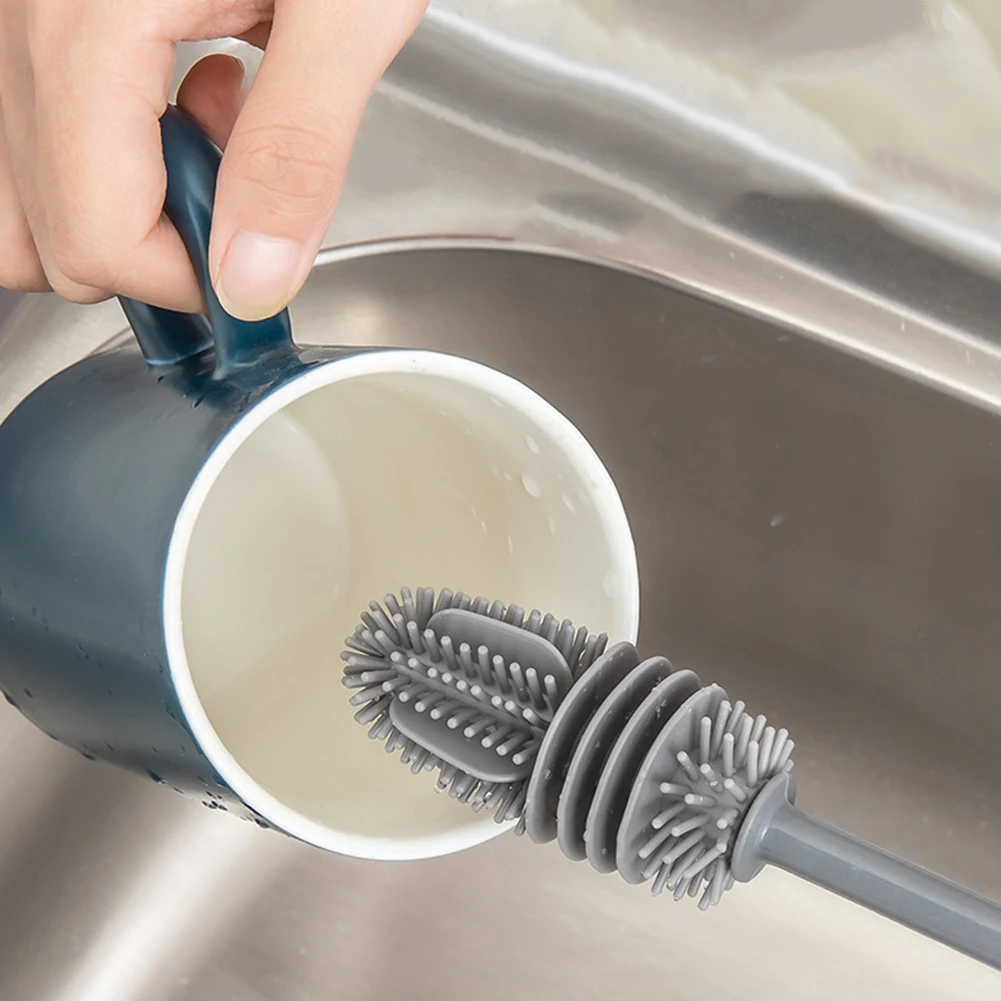 Kitchen Cup Brush Kitchen Tools Silicone Washing Tool Bottle Water Feeder Cleaner Cleaning Brush Gray/White 1pcs
Kitchen Cup Brush Kitchen Tools Silicone Washing Tool Bottle Water Feeder Cleaner Cleaning Brush Gray/White 1pcs