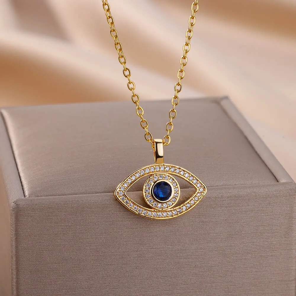 Zircon Evil Eye Pendant Necklace for Women Lucky Turkish Stainless Steel Necklaces 2023 Trend Aesthetic Jewerly free shipping 
Zircon Evil Eye Pendant Necklace for Women Lucky Turkish Stainless Steel Necklaces 2023 Trend Aesthetic Jewerly free shipping