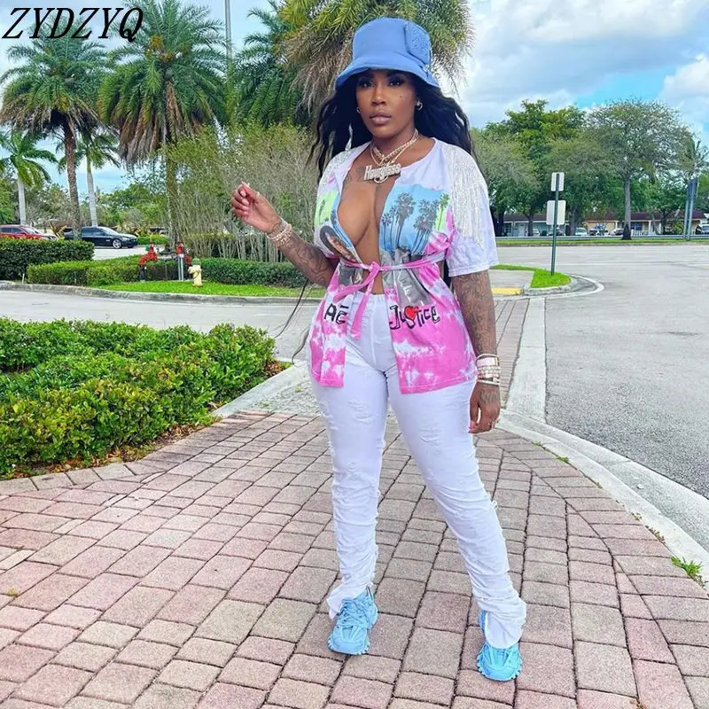 ZYDZYQ Summer Clothes for Women Short Sleeve Cardigan Lace-up Loose Graphic T Shirts Fashion Lounge Y2k Top Streetwear Wholesale
ZYDZYQ Summer Clothes for Women Short Sleeve Cardigan Lace-up Loose Graphic T Shirts Fashion Lounge Y2k Top Streetwear Wholesale