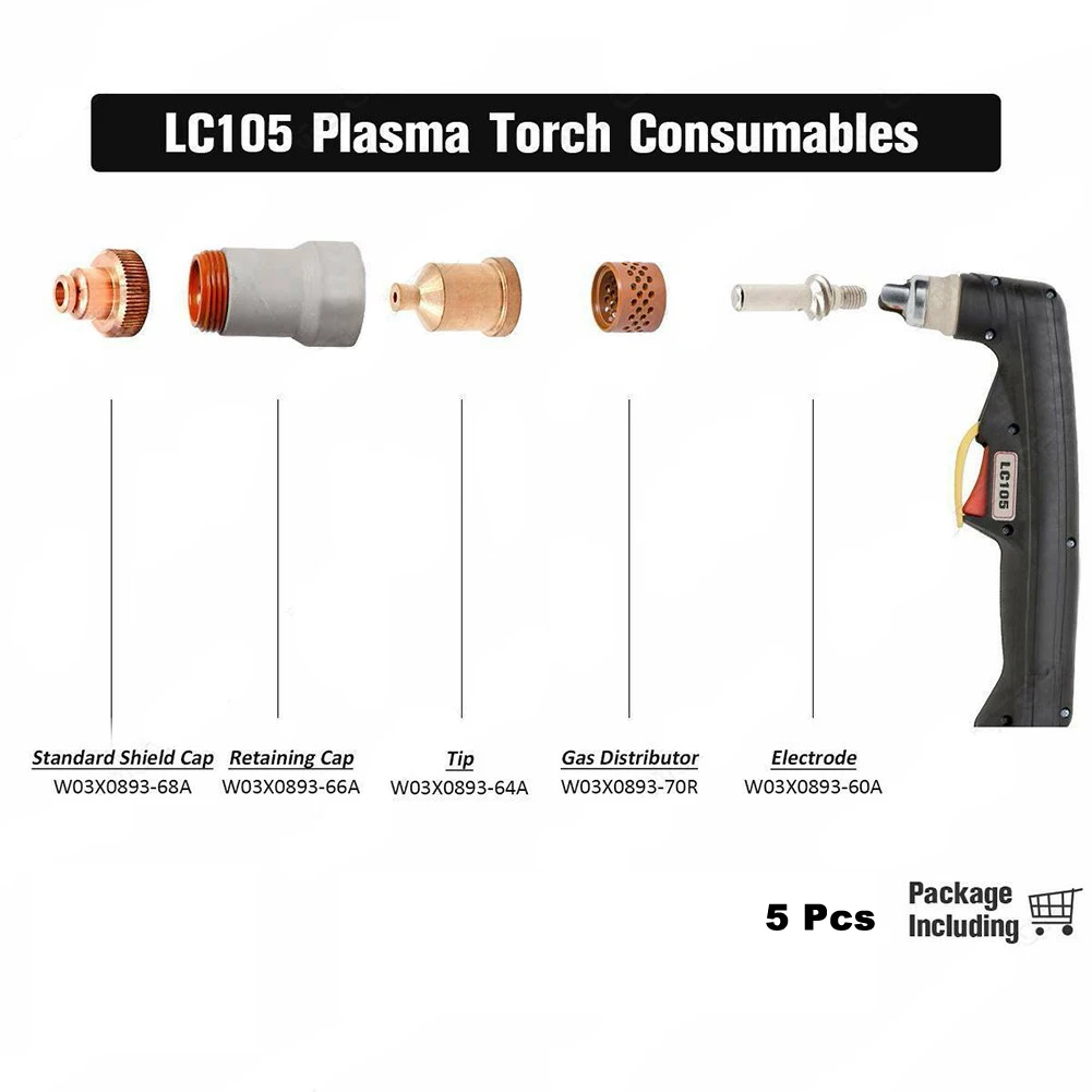 Durable Electrodes Plasma Cutter Lasma Cutting Machine Torch Consumables Consumables Kit For 1538 W03X0893-60A
Durable Electrodes Plasma Cutter Lasma Cutting Machine Torch Consumables Consumables Kit For 1538 W03X0893-60A