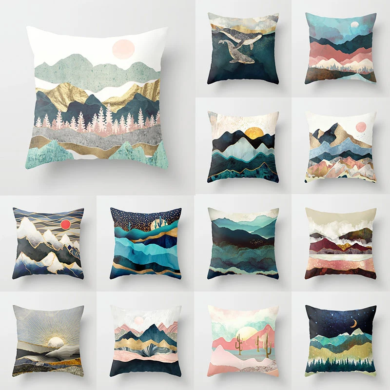 Geometric Mountain Sun Cushion Creative pillowcase Decorative Pillows Home Decor Throw Pillow Almofadas Decorativas Para Sofa
Geometric Mountain Sun Cushion Creative pillowcase Decorative Pillows Home Decor Throw Pillow Almofadas Decorativas Para Sofa