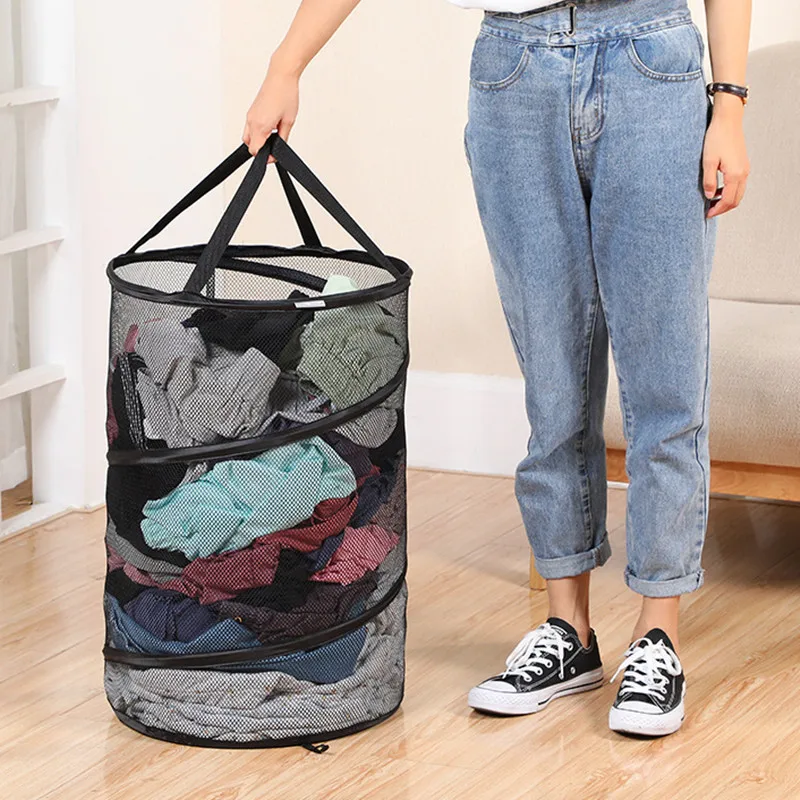 Transparent Mesh Folding Laundry Basket Home Portable Storage Basket Pop Up Dirty Clothe Basket Folding Dirty Clothes Basket Bag
Transparent Mesh Folding Laundry Basket Home Portable Storage Basket Pop Up Dirty Clothe Basket Folding Dirty Clothes Basket Bag