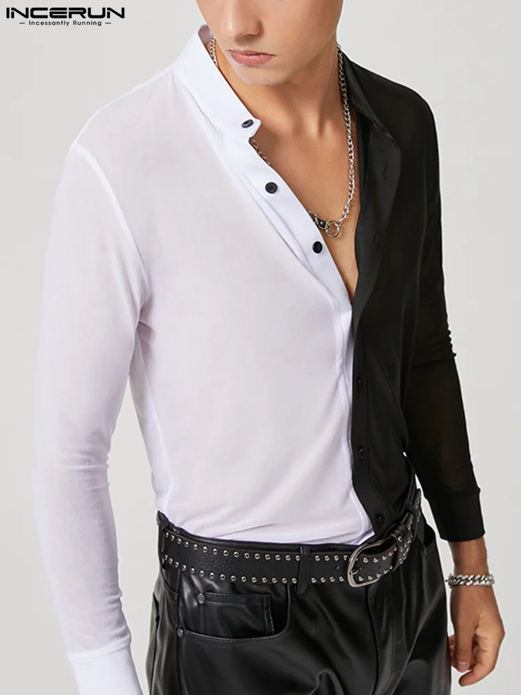 INCERUN Men Shirt Mesh Patchwork Lapel Long Sleeve See Through Sexy Button Camisas 2022 Fitness Party Fashion Men Clothing S-5XL
INCERUN Men Shirt Mesh Patchwork Lapel Long Sleeve See Through Sexy Button Camisas 2022 Fitness Party Fashion Men Clothing S-5XL