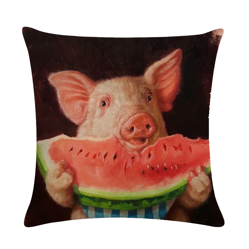 Oil Painting Animal Pink Pig Decorative Cushion Cover Sofa Chair Alpaca Pillow Case Living Room Farmhouse Home Decor
Oil Painting Animal Pink Pig Decorative Cushion Cover Sofa Chair Alpaca Pillow Case Living Room Farmhouse Home Decor