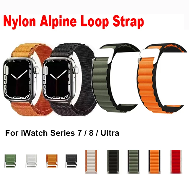 

Nylon Loop Strap for Apple Watch Ultra Band for iwatch Serie 8 7 Watchband Bracelet Strap 49mm 45mm 44Mm 40mm Nylon Watch Strap