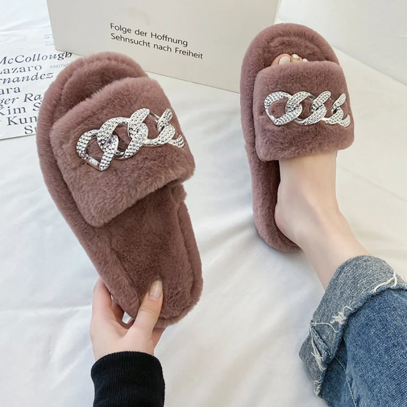 Women's winter Faux Fur Slippers platform Soft Plush Furry Warm House Shoes Indoor Outdoor Comfy Slip On Breathable Footwear
Women's winter Faux Fur Slippers platform Soft Plush Furry Warm House Shoes Indoor Outdoor Comfy Slip On Breathable Footwear