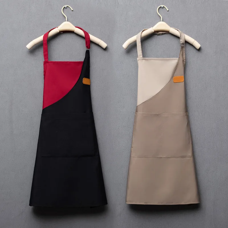 Waterproof And Oil-proof Color-matching Denim Canvas Apron Hot Pot Restaurant Halter Work Clothes Apron 
Waterproof And Oil-proof Color-matching Denim Canvas Apron Hot Pot Restaurant Halter Work Clothes Apron