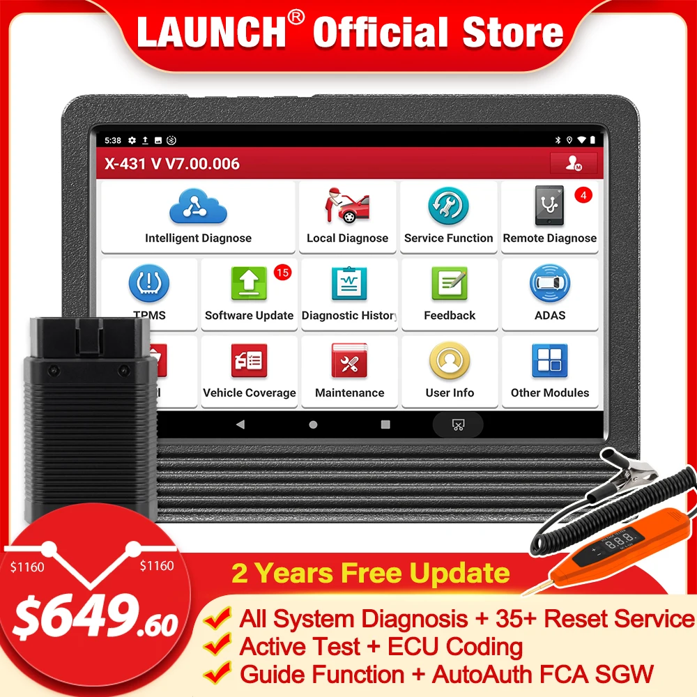 LAUNCH X431 V V4.0 Automative Diagnostic Tools OBD2 OBD Scanner Full System ECU Coding Active Test for Cars Free Shipping
LAUNCH X431 V V4.0 Automative Diagnostic Tools OBD2 OBD Scanner Full System ECU Coding Active Test for Cars Free Shipping