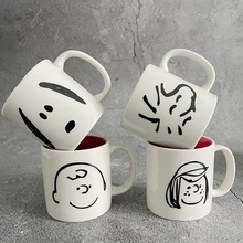 Snoopy Woodstocks Ceramic Tableware Kids Mug 3.5 Oz Espresso Cup Cartoon Kawaii Anime Plush Toy for Friend Birthday Gift