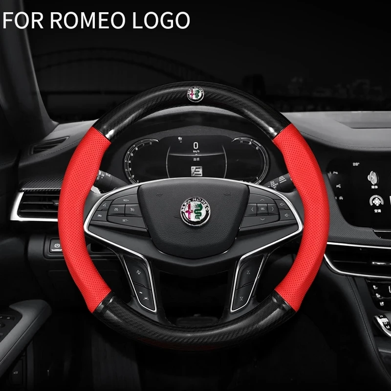 Carbon Fiber Leather Non-slip Breathable Car Steering Wheel Cover For Alfa Romeo 159 147 156 166 Giulietta Giulia Mito Spider
Carbon Fiber Leather Non-slip Breathable Car Steering Wheel Cover For Alfa Romeo 159 147 156 166 Giulietta Giulia Mito Spider