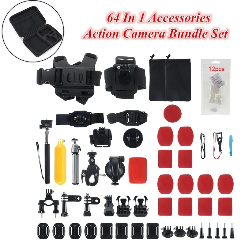 64 In 1 Action Camera Accessories Set For Gopro Hero 9 8 7 5 4 Xiaomi DJI OSMO Action Camera Suitable For Outdoor Sports
64 In 1 Action Camera Accessories Set For Gopro Hero 9 8 7 5 4 Xiaomi DJI OSMO Action Camera Suitable For Outdoor Sports