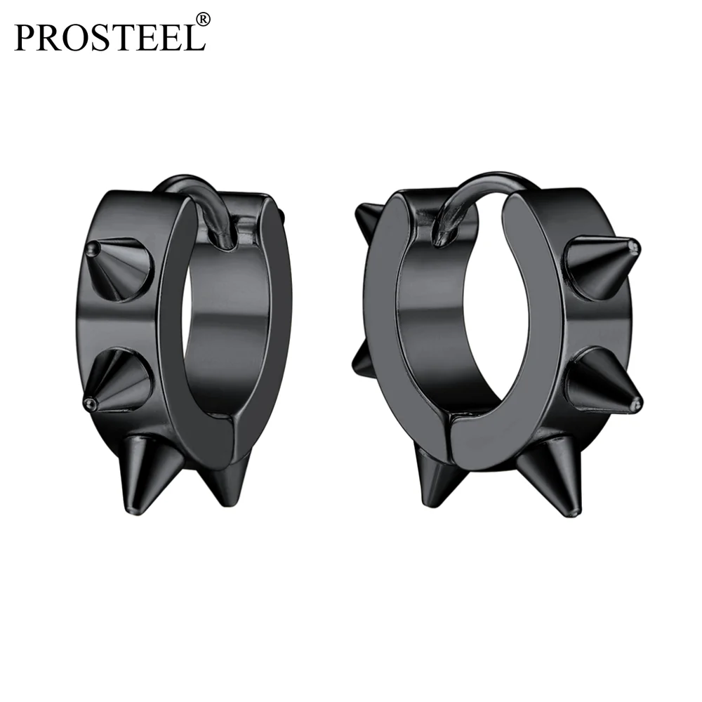 Prosteel Punk Stainless Steel Spike Hoop Earrings for Men Women Black /Gold Plated Hip Pop Earring Fashion Jewelry Cool Boy Gift
Prosteel Punk Stainless Steel Spike Hoop Earrings for Men Women Black /Gold Plated Hip Pop Earring Fashion Jewelry Cool Boy Gift