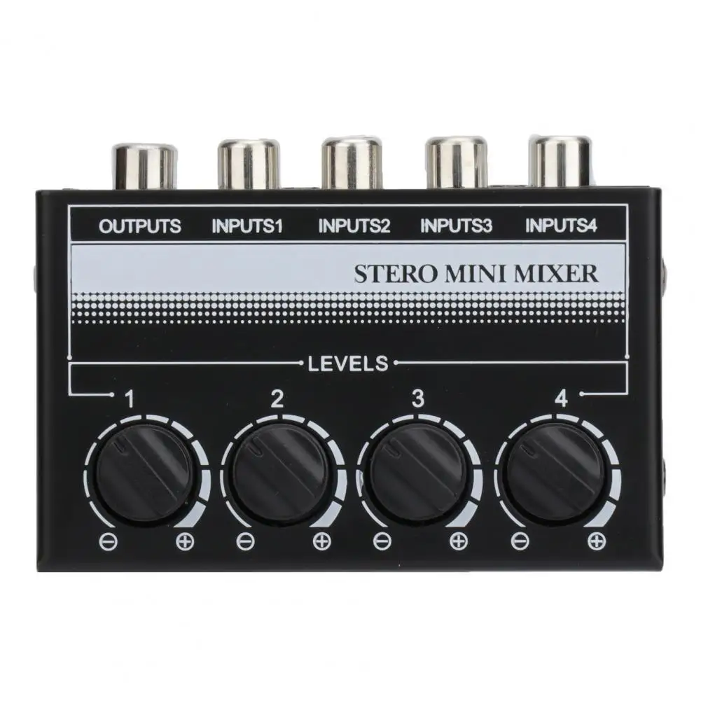 Mini Mixer Durable Sturdy Passive 4 Channels Stereo Sound Portable Mixer for Live Streaming Audio Mixer Portable Mixer
Mini Mixer Durable Sturdy Passive 4 Channels Stereo Sound Portable Mixer for Live Streaming Audio Mixer Portable Mixer