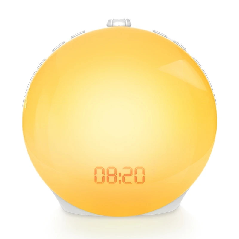 LED Wake Up Light Alarm Clock Bedside Sunrise Alarm Clock Small Night Light Dimmable With FM Radio+Mobile Phone Charging
LED Wake Up Light Alarm Clock Bedside Sunrise Alarm Clock Small Night Light Dimmable With FM Radio+Mobile Phone Charging