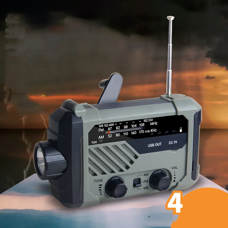 Portable Radio AM FM WB Weather Emergency Radio Pocket Solar Hand Crank Dynamo Radio Receiver with LED Flashlight Speaker
Portable Radio AM FM WB Weather Emergency Radio Pocket Solar Hand Crank Dynamo Radio Receiver with LED Flashlight Speaker