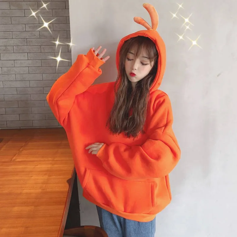 Loose Hoodies Cute Hat Women Sweatshirt Solid Color Casual Pullover Plus Size Harajuku Coat Best Friend Clothing
Loose Hoodies Cute Hat Women Sweatshirt Solid Color Casual Pullover Plus Size Harajuku Coat Best Friend Clothing