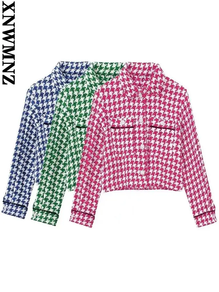 XNWMNZ Spring Women fashion with rhinestone buttons tweed jacket vintage long sleeve pockets coat female outerwear chic top
XNWMNZ Spring Women fashion with rhinestone buttons tweed jacket vintage long sleeve pockets coat female outerwear chic top