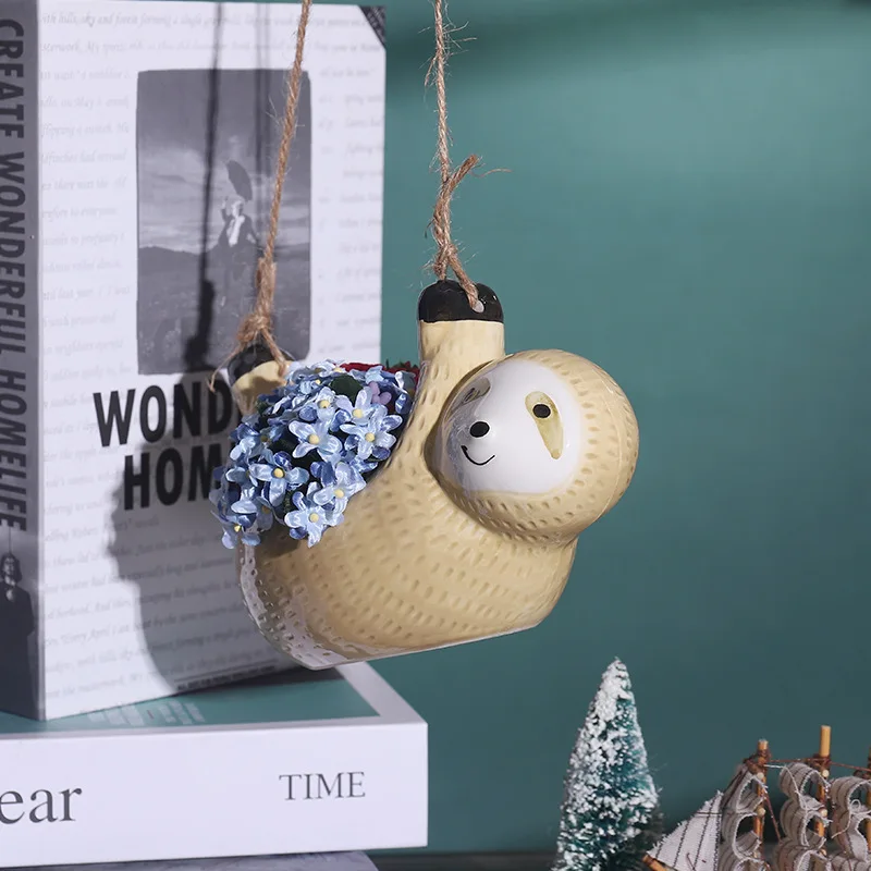 Turquoise Sloth Mini Succulent Planter Flowerpot Succulent Pots Animal Flower Vase Sloth Hanging Pots Planter Pots
Turquoise Sloth Mini Succulent Planter Flowerpot Succulent Pots Animal Flower Vase Sloth Hanging Pots Planter Pots
