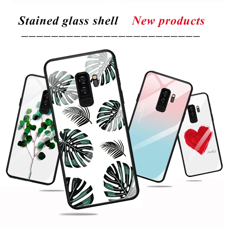 

Painted Tempered Glass Case For Samsung Galaxy A30S A50 A80 A90 A91 Back Gradient Color Bumper For Galaxy Note 10Plus S9Plus S8
