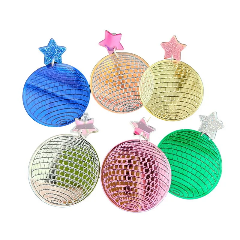 Creative Delicate Pentagram Acrylic Retro Disco Ball Earrings Interesting Jewelry Female Fashion Party Earrings Gifts for Her
Creative Delicate Pentagram Acrylic Retro Disco Ball Earrings Interesting Jewelry Female Fashion Party Earrings Gifts for Her