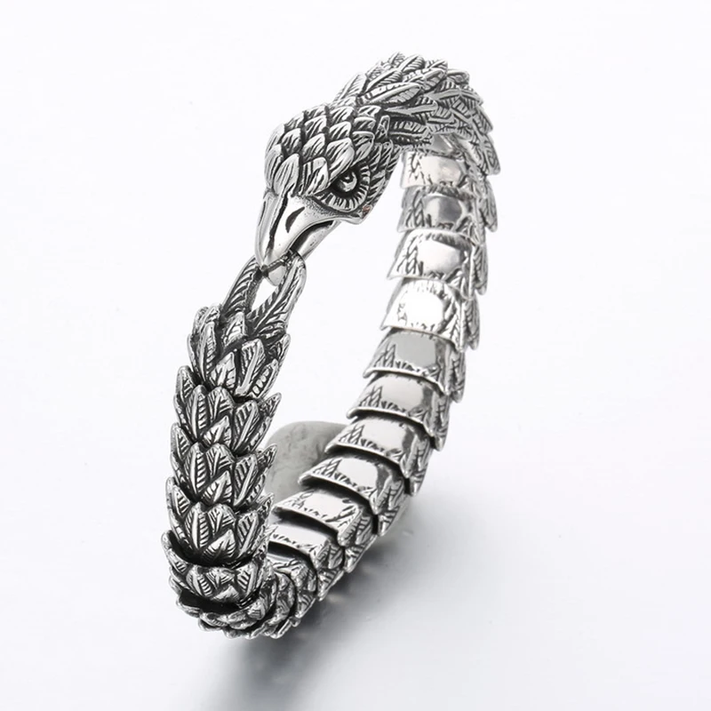 Punk Rock Titanium Steel Snake Shape Eagle Link Chain Bangle Bracelets for Men Retro Jewelry Never Fade Drop Shipping 
Punk Rock Titanium Steel Snake Shape Eagle Link Chain Bangle Bracelets for Men Retro Jewelry Never Fade Drop Shipping