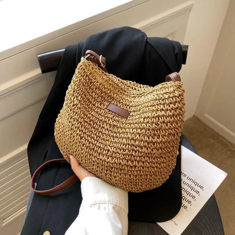 Straw Knitted Purses and Handbags Women Shoulder Bags Straw Woven Side Bag for Ladies Woman Handbag Beach Bag
Straw Knitted Purses and Handbags Women Shoulder Bags Straw Woven Side Bag for Ladies Woman Handbag Beach Bag