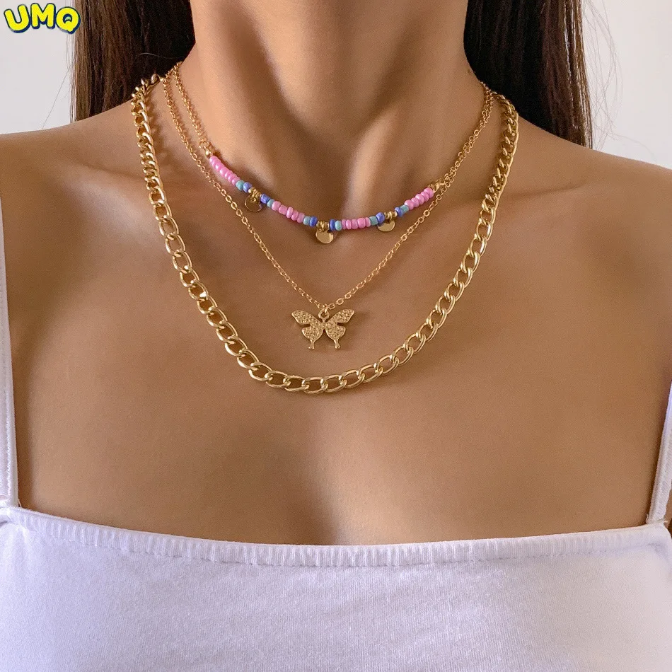 sequin Butterfly Tassel Clavicle Necklace Multi-layer Color Contrast Rice Beads and National Pastoral Style Necklace gifts
sequin Butterfly Tassel Clavicle Necklace Multi-layer Color Contrast Rice Beads and National Pastoral Style Necklace gifts