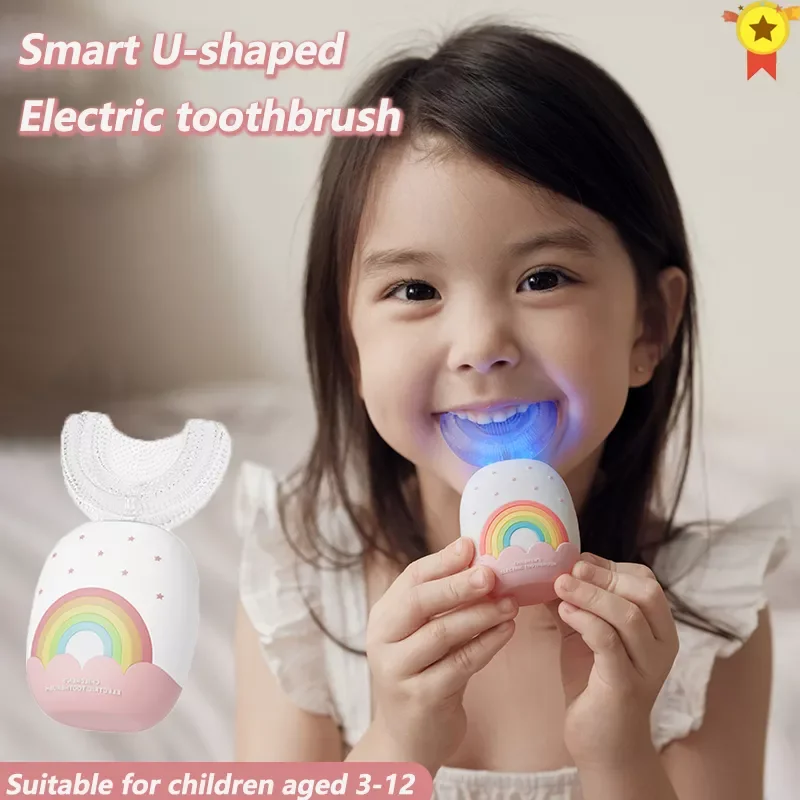 360 child Degrees Intelligent Automatic xao mi Sonic Electronic Toothbrush Base charging U Shape with 2 Modes Timer Blue Light
360 child Degrees Intelligent Automatic xao mi Sonic Electronic Toothbrush Base charging U Shape with 2 Modes Timer Blue Light