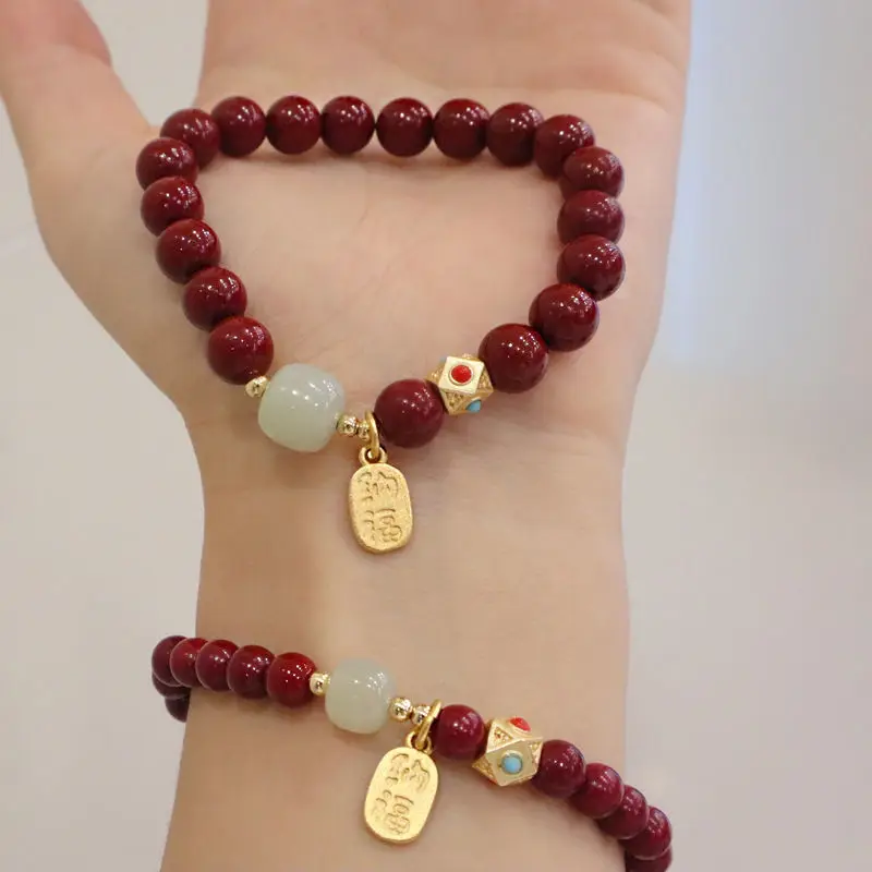 SNQP Vermilion Bracelet Jewelry, Fem Birthyear, PurPle Gold Sand Red Bracelet, Tiger Year, Niche Design, Single Loop
SNQP Vermilion Bracelet Jewelry, Fem Birthyear, PurPle Gold Sand Red Bracelet, Tiger Year, Niche Design, Single Loop